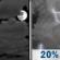 Friday Night: Mostly Cloudy then Slight Chance Showers And Thunderstorms
