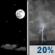Saturday Night: Mostly Clear then Slight Chance Showers And Thunderstorms