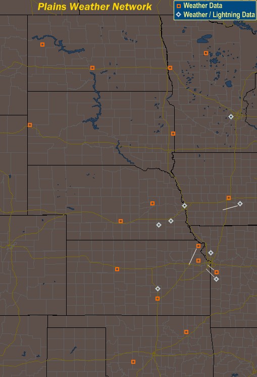 Mesomap of Plains Weather Network Stations